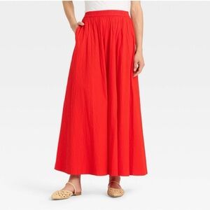 a new day Vibrant Red Maxi Skirt